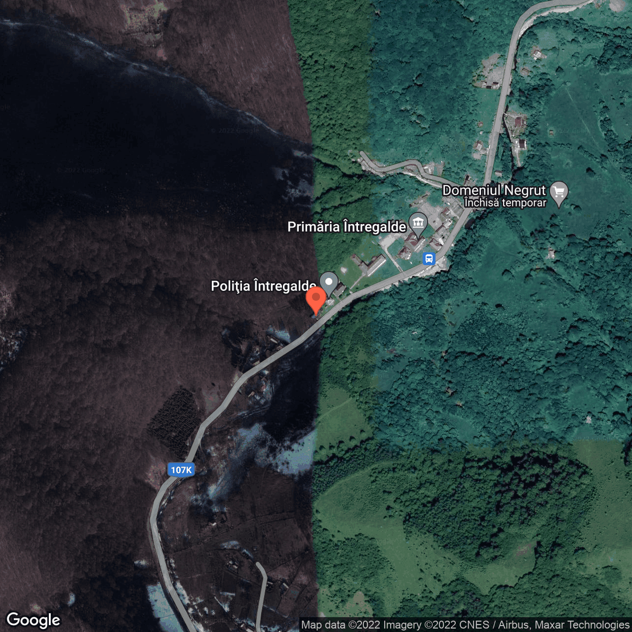 Poza harta hybrid, zoom 16, adresa Intregalde, judetul Alba