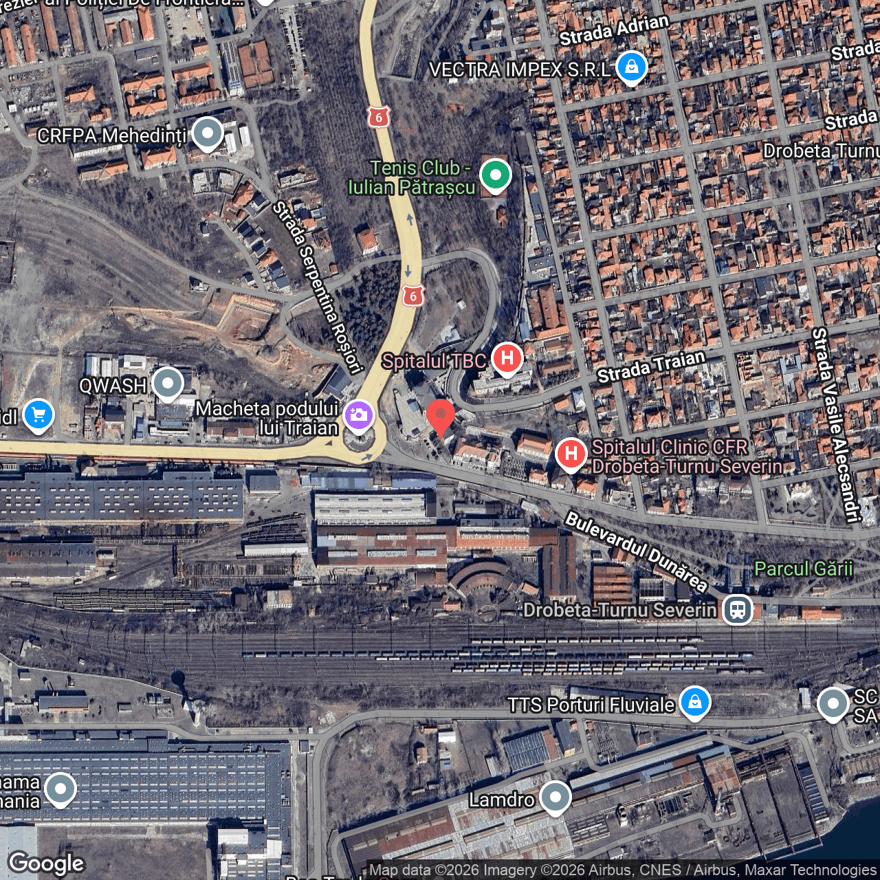 Poza harta hybrid, zoom 16, adresa Bulevardul Carol I, nr. 1A Drobeta Turnu Severin, , judetul