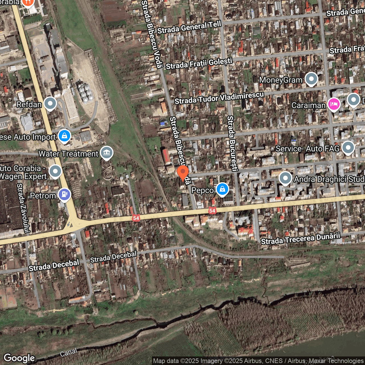 Poza harta hybrid, zoom 16, adresa strada Bibescu Voda nr.3, Corabia, , judetul