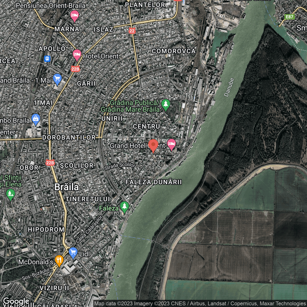 Poza harta hybrid, zoom 14, adresa Danubiului 1, , judetul