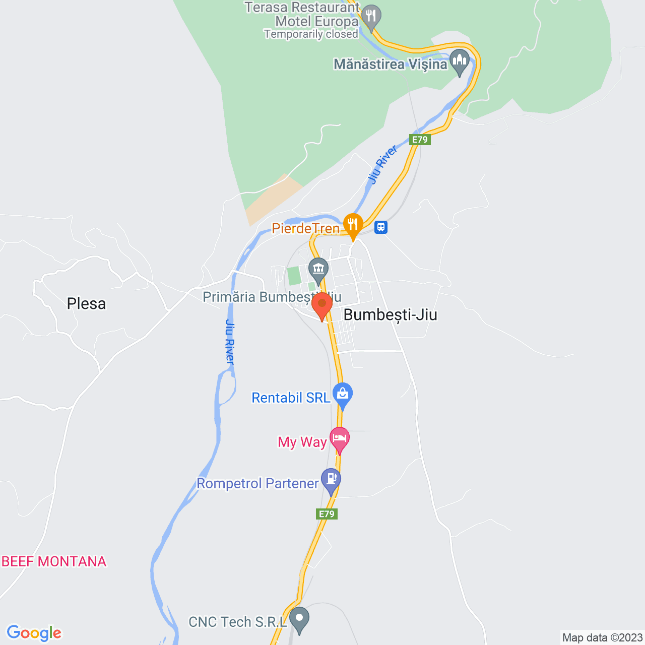 Poza harta streetview, zoom 14, adresa Bumbesti Jiu, Aleea Plesa, nr.2, , judetul