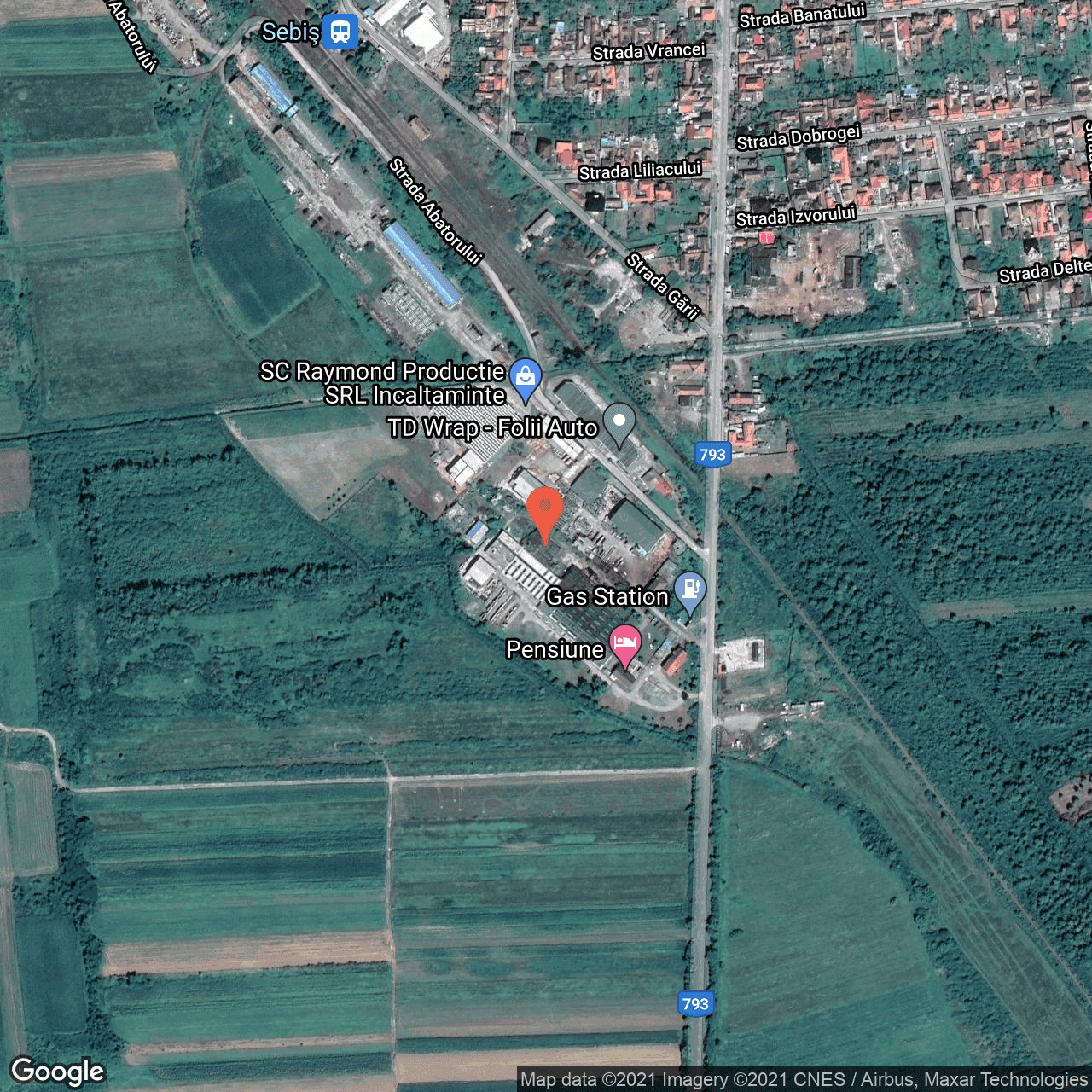 Poza harta hybrid, zoom 16, adresa Sebis, Sebis, judetul Arad