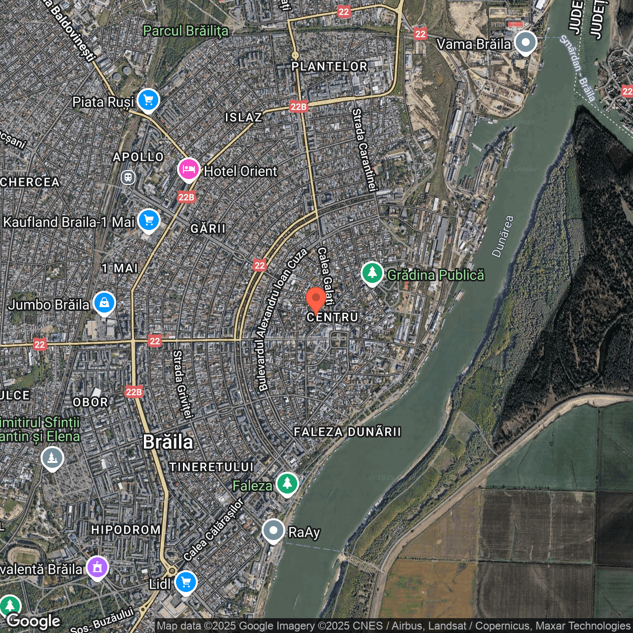 Poza harta hybrid, zoom 14, adresa Str. Polona nr. 6-8, Braila, , judetul