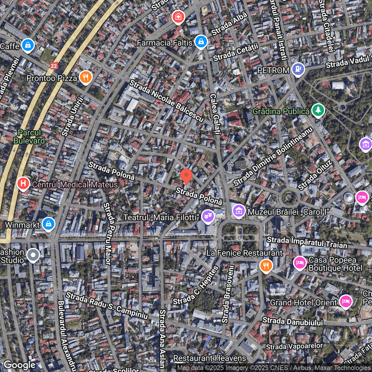 Poza harta hybrid, zoom 16, adresa Str. Polona nr. 6-8, Braila, , judetul