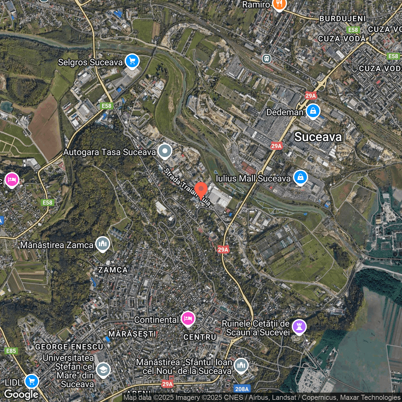 Poza harta hybrid, zoom 14, adresa Suceava, str. Traian Vuia, nr. 10C, , judetul