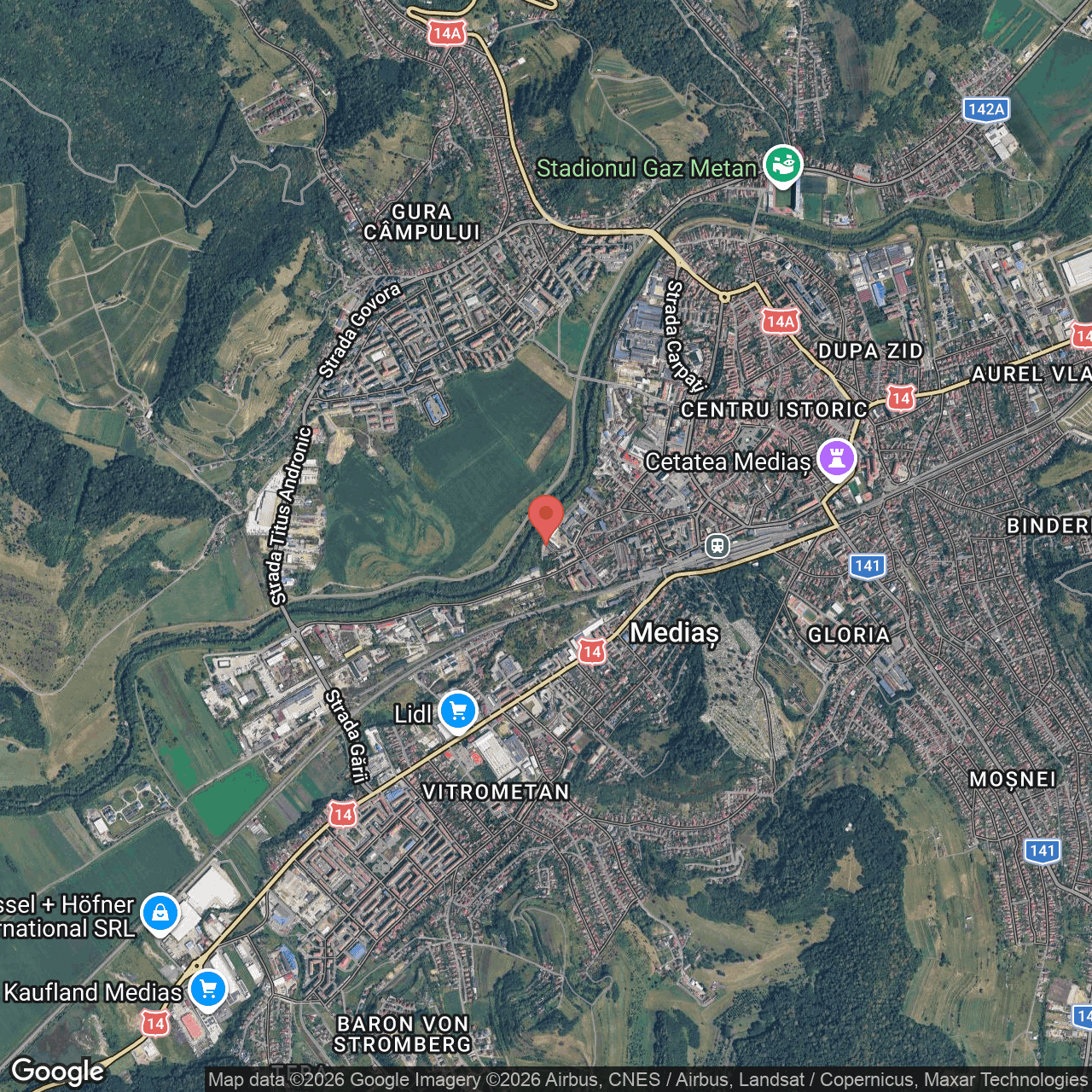Poza harta hybrid, zoom 14, adresa Medias Sibiu, , judetul