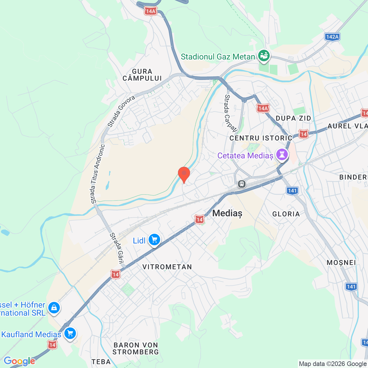 Poza harta streetview, zoom 14, adresa Medias Sibiu, , judetul