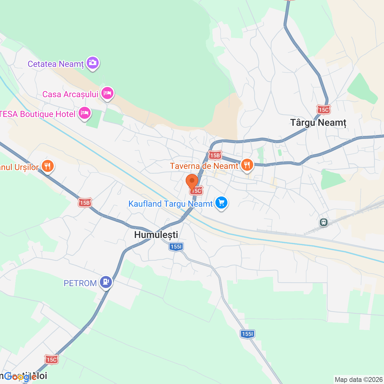 Poza harta streetview, zoom 14, adresa Târgu Neamț, str. Mihai Eminescu, nr. 16A, , judetul