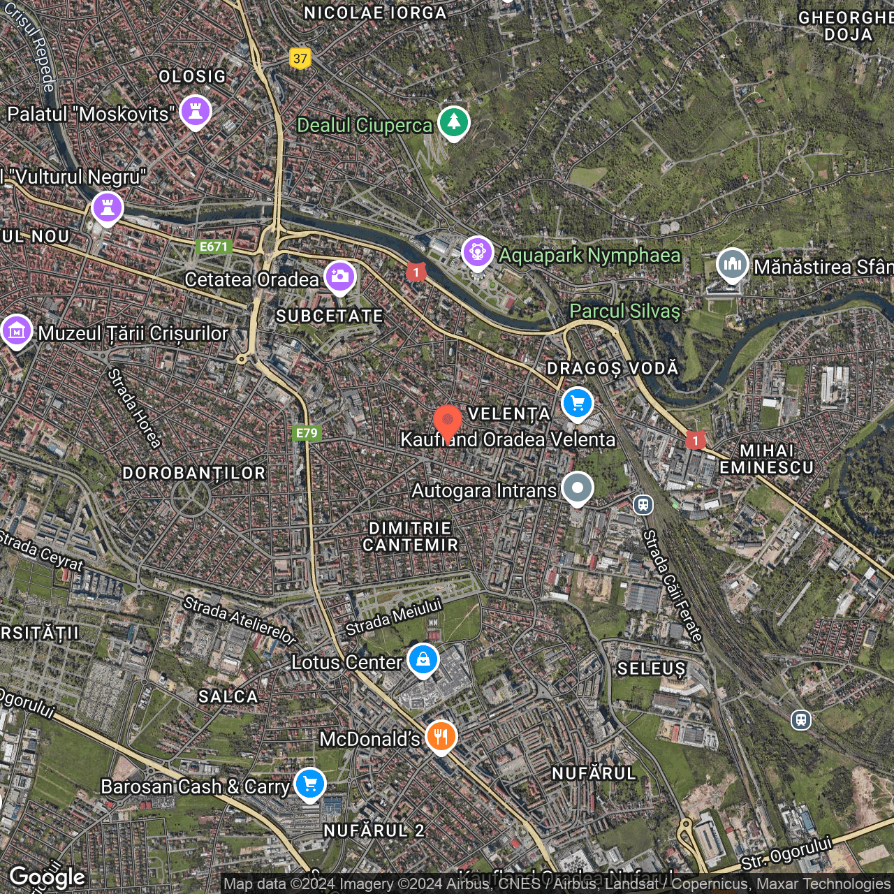 Poza harta hybrid, zoom 14, adresa Oradea, str. Miron Pompiliu, Nr. 9, , judetul