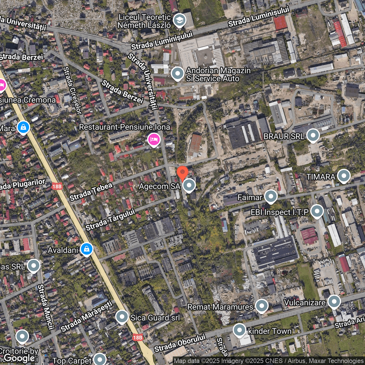 Poza harta hybrid, zoom 16, adresa  strada Universității, Baia Mare, , judetul