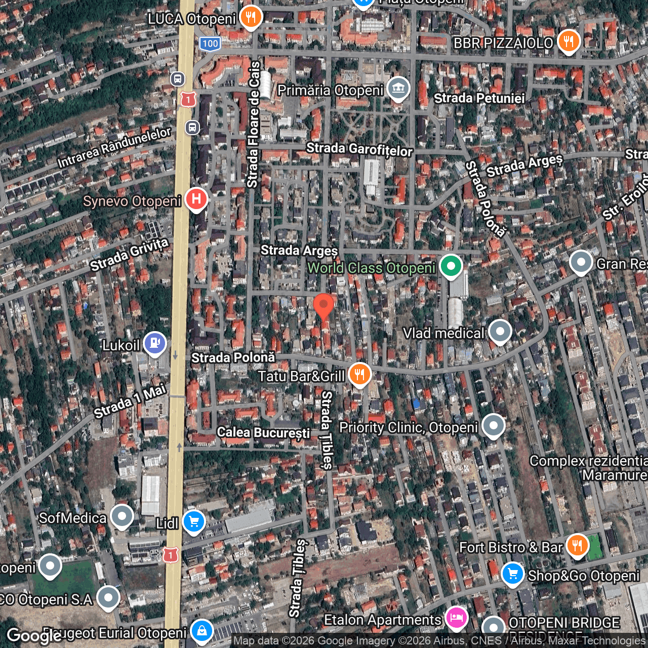 Poza harta hybrid, zoom 16, adresa Strada Traian, nr. 20, Otopeni,, , judetul