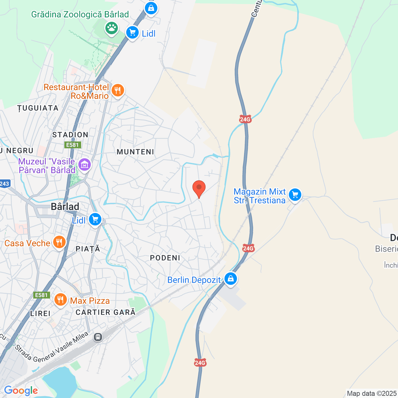 Poza harta streetview, zoom 14, adresa Barlad, str. Alexandru Vlahuta nr. 128,, , judetul