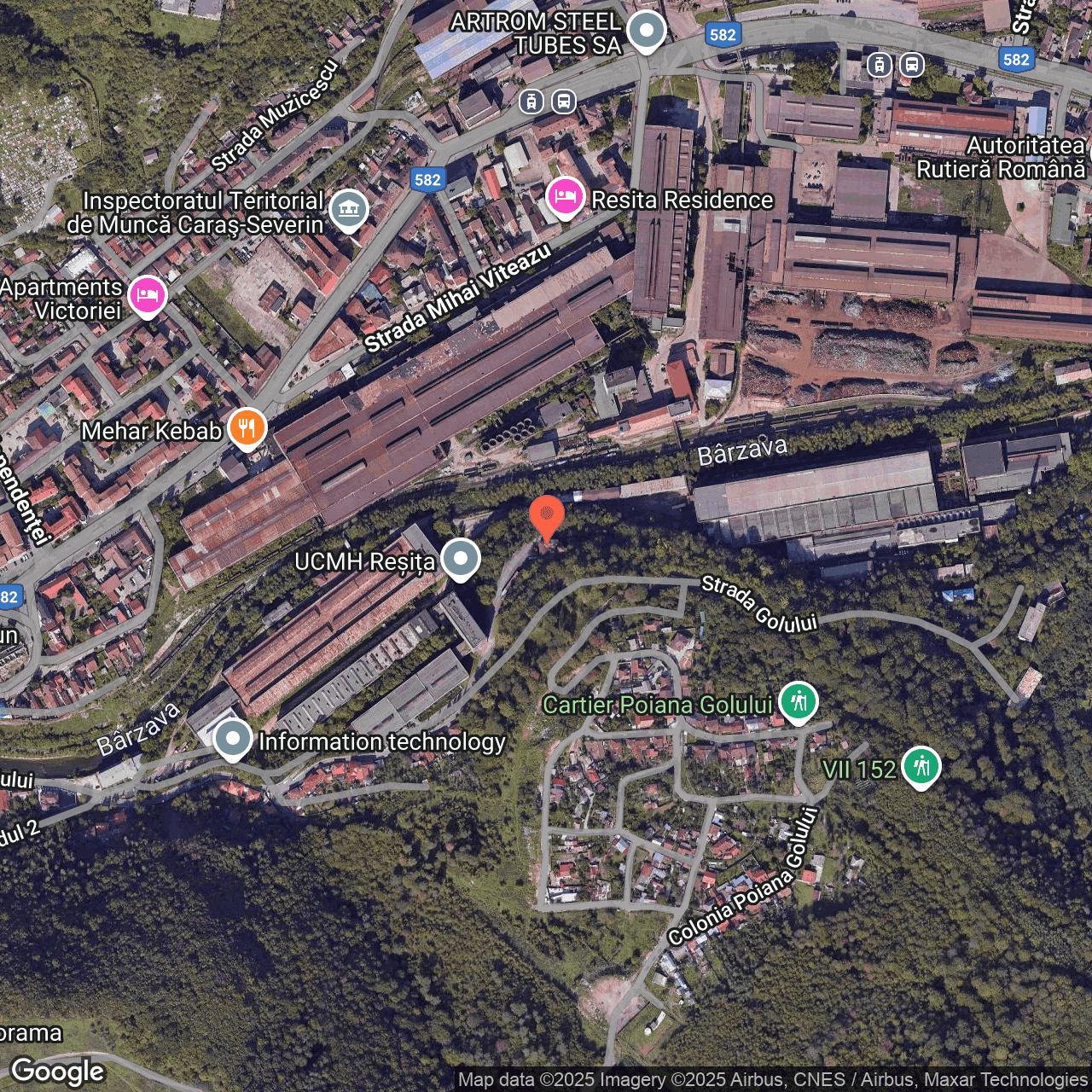 Poza harta hybrid, zoom 16, adresa Resita Caras Severin, , judetul