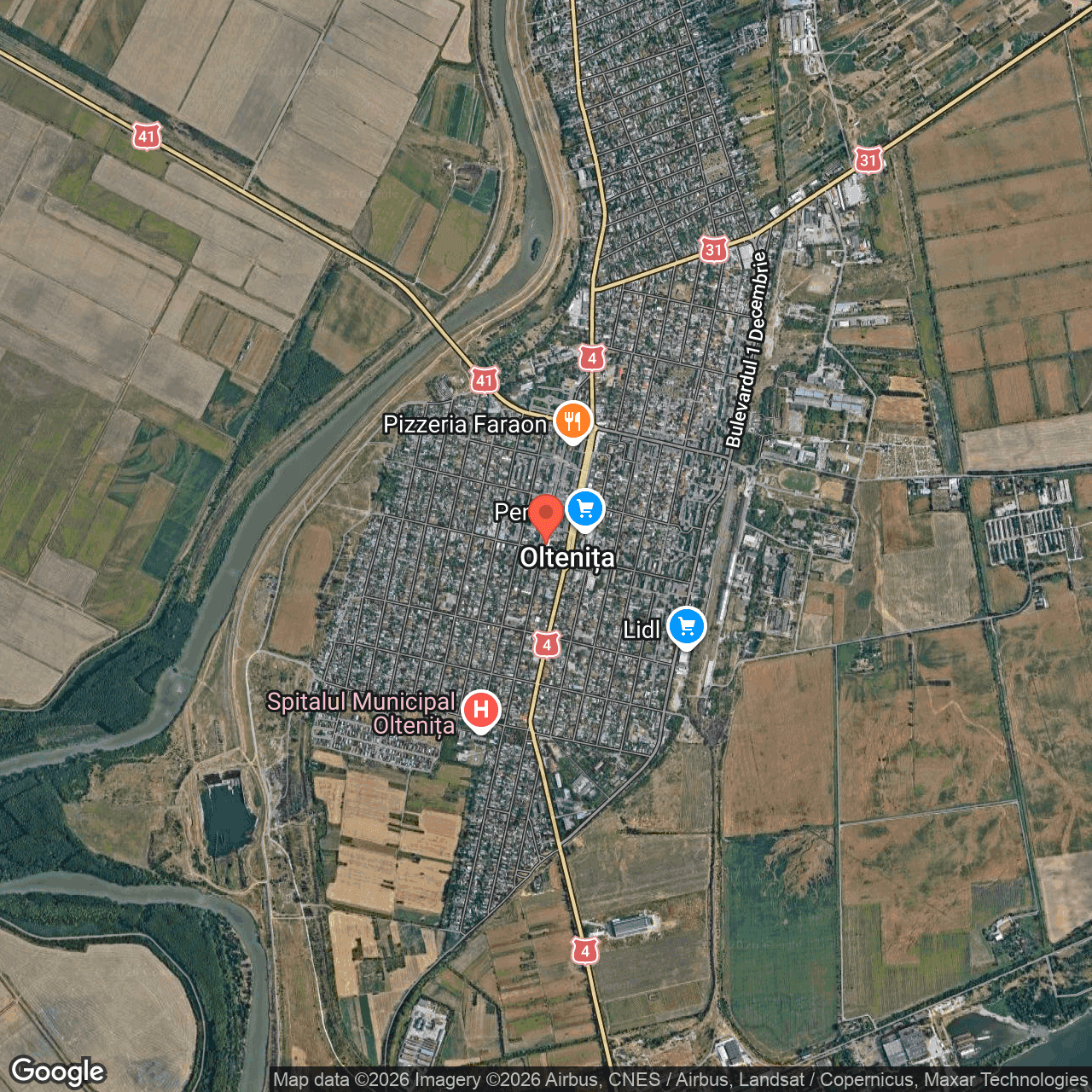 Poza harta hybrid, zoom 14, adresa Oltenița, Bd. Republicii, nr. 45-47, Jud. Călărași, , judetul