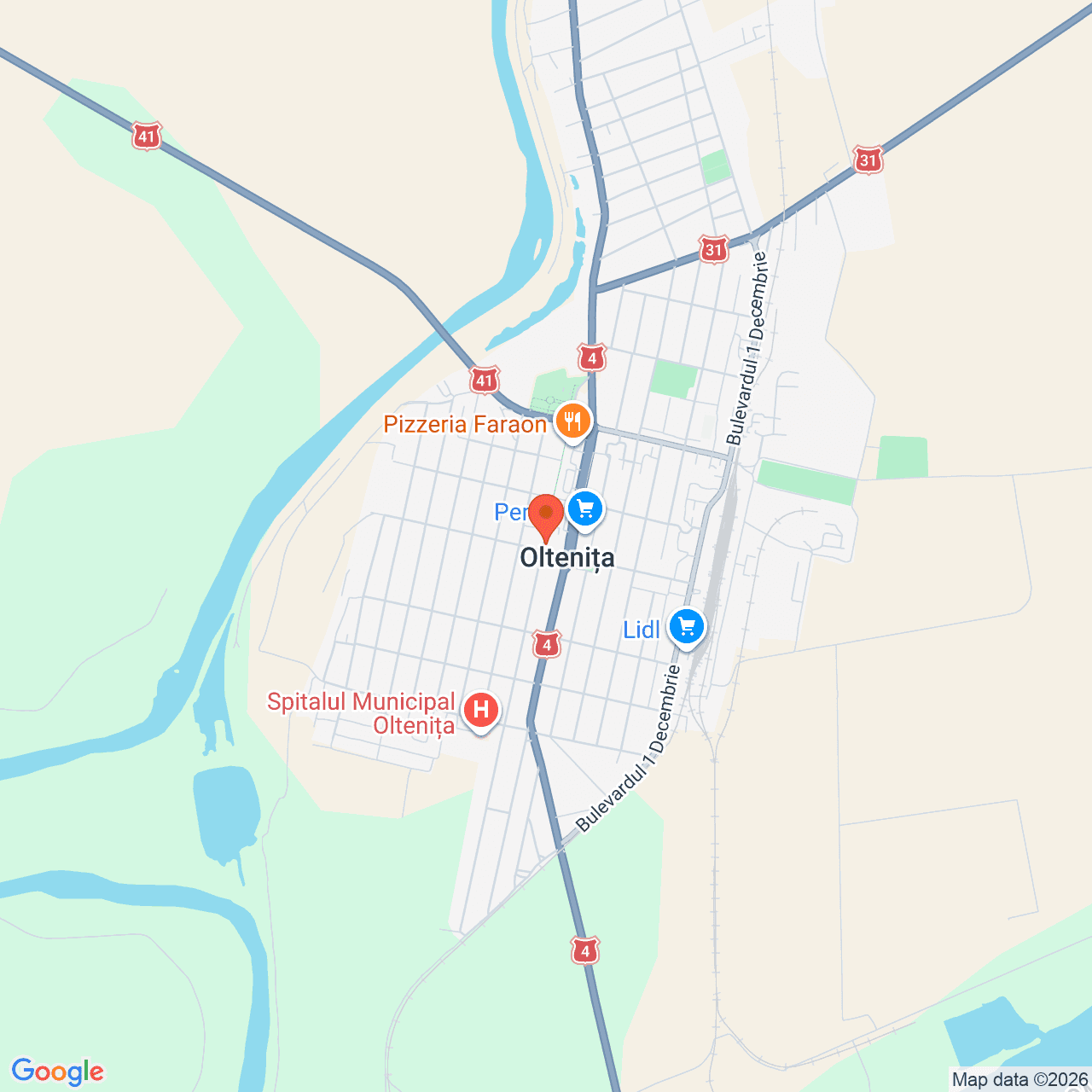 Poza harta streetview, zoom 14, adresa Oltenița, Bd. Republicii, nr. 45-47, Jud. Călărași, , judetul