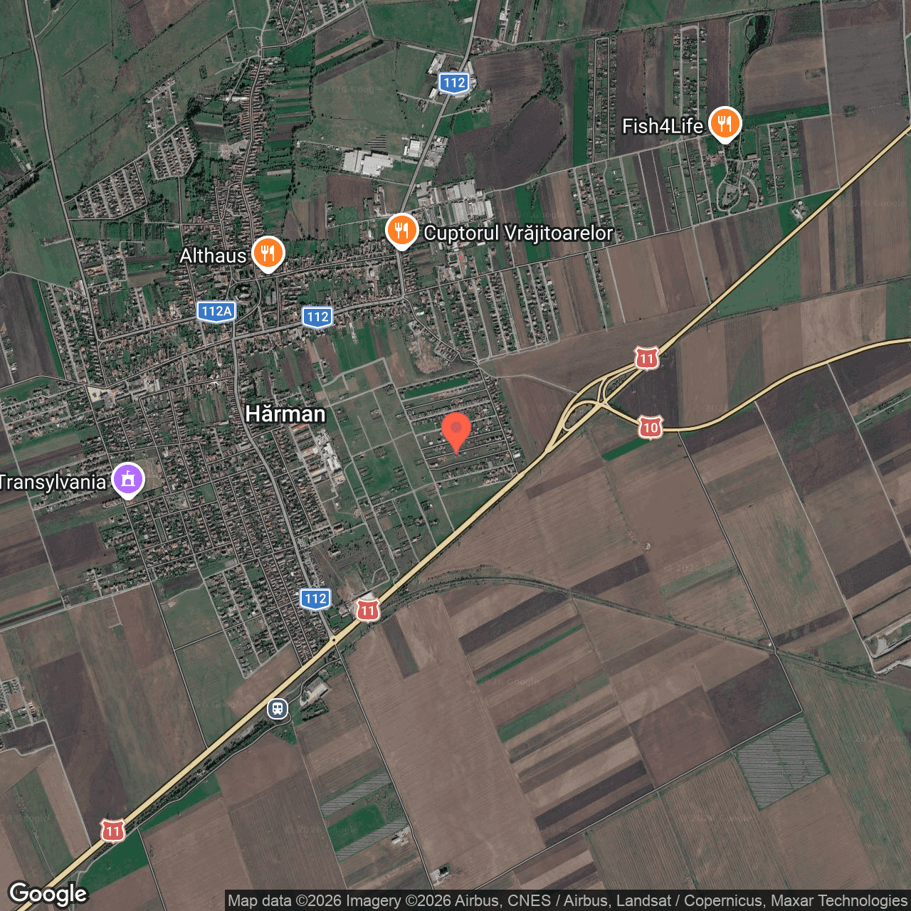 Poza harta hybrid, zoom 14, adresa strada Decebal nr. 98, Harman judet Brasov, , judetul