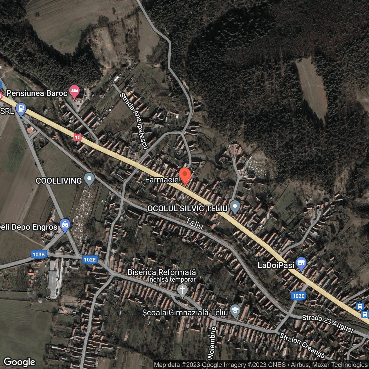 Poza harta hybrid, zoom 16, adresa Teliu, str. Tudor Vladimirescu, nr. 531, , judetul
