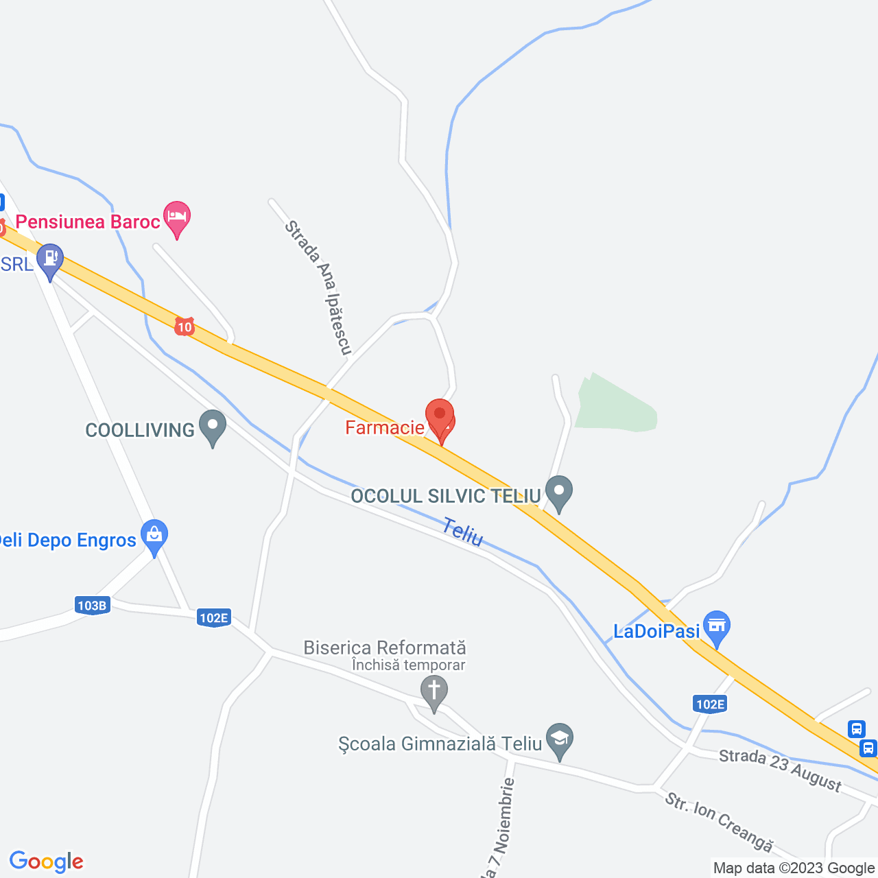 Poza harta streetview, zoom 16, adresa Teliu, str. Tudor Vladimirescu, nr. 531, , judetul