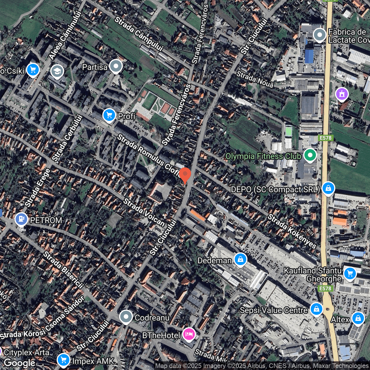 Poza harta hybrid, zoom 16, adresa Covasna, Sfantu GheorgheStr. Ciucului Nr. 89, , judetul