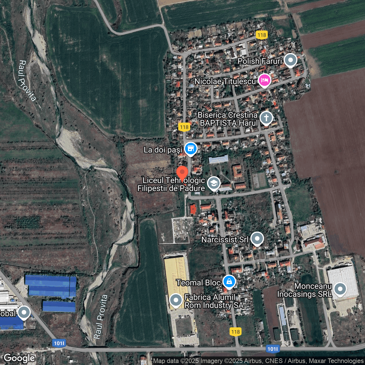 Poza harta hybrid, zoom 16, adresa Minieri, Str. 1 Mai, Nr. 21 Filipestii de Padure, , judetul