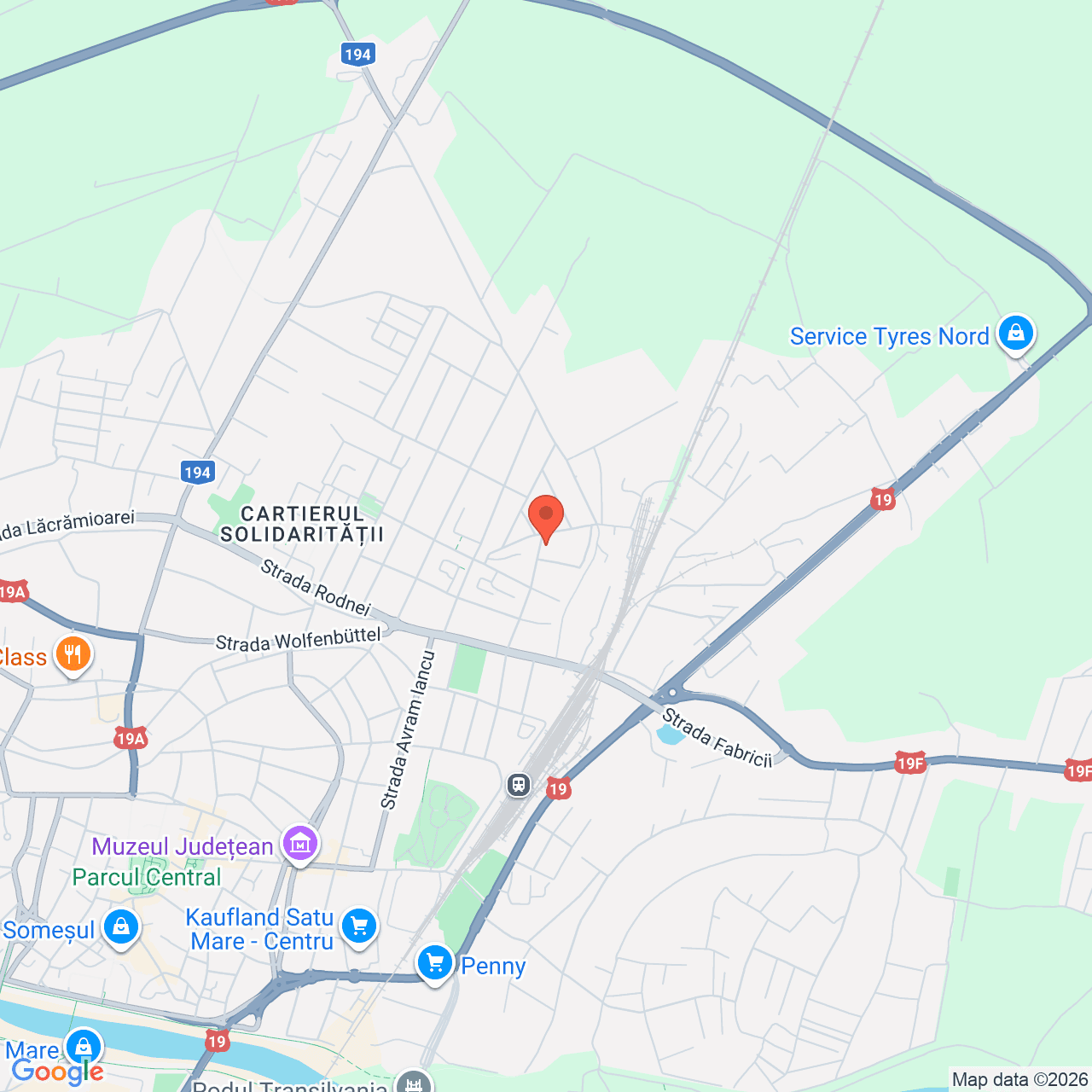 Poza harta streetview, zoom 14, adresa Satu Mare, strada Grigore Ureche, nr. 71, , judetul