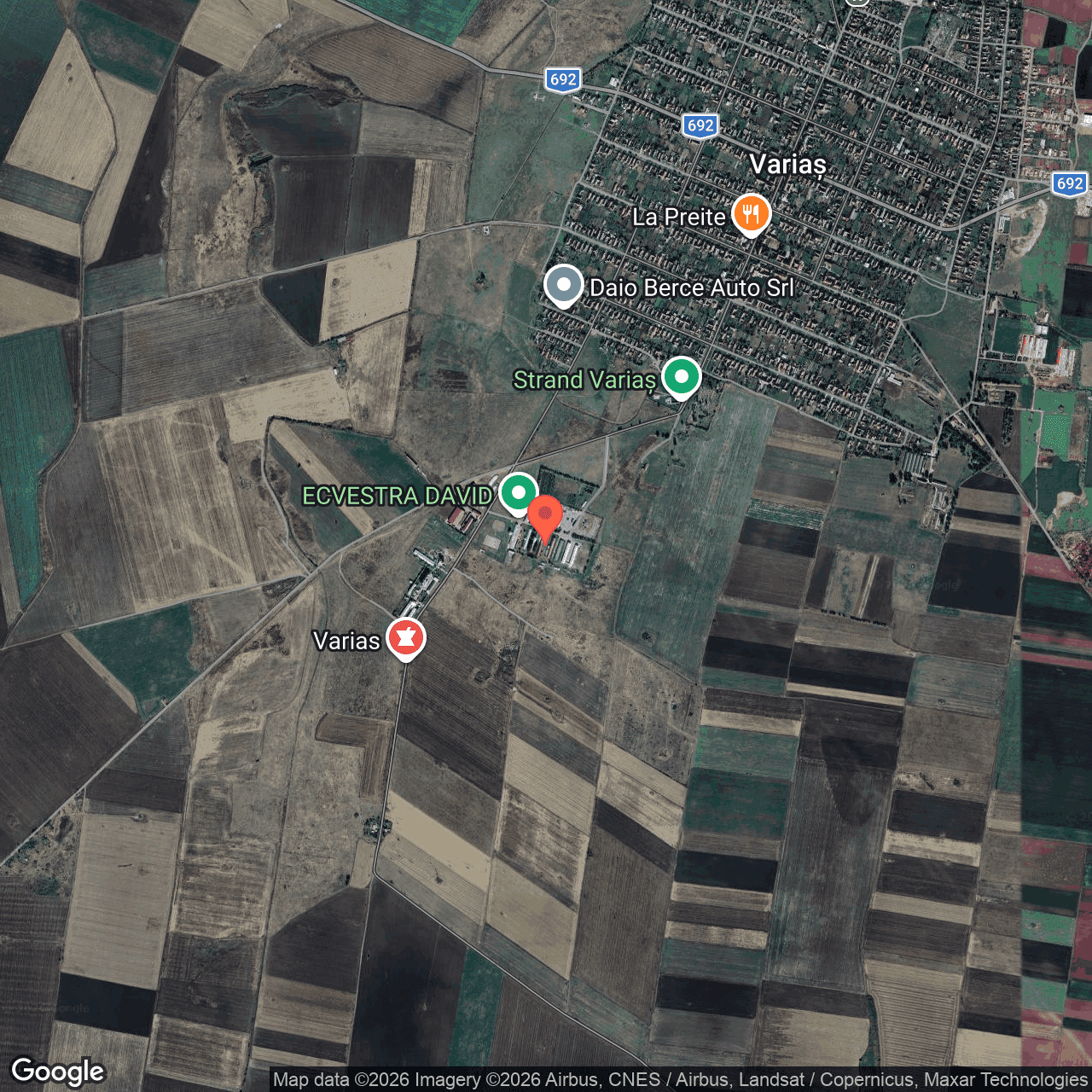 Poza harta hybrid, zoom 14, adresa Varias Timis, , judetul