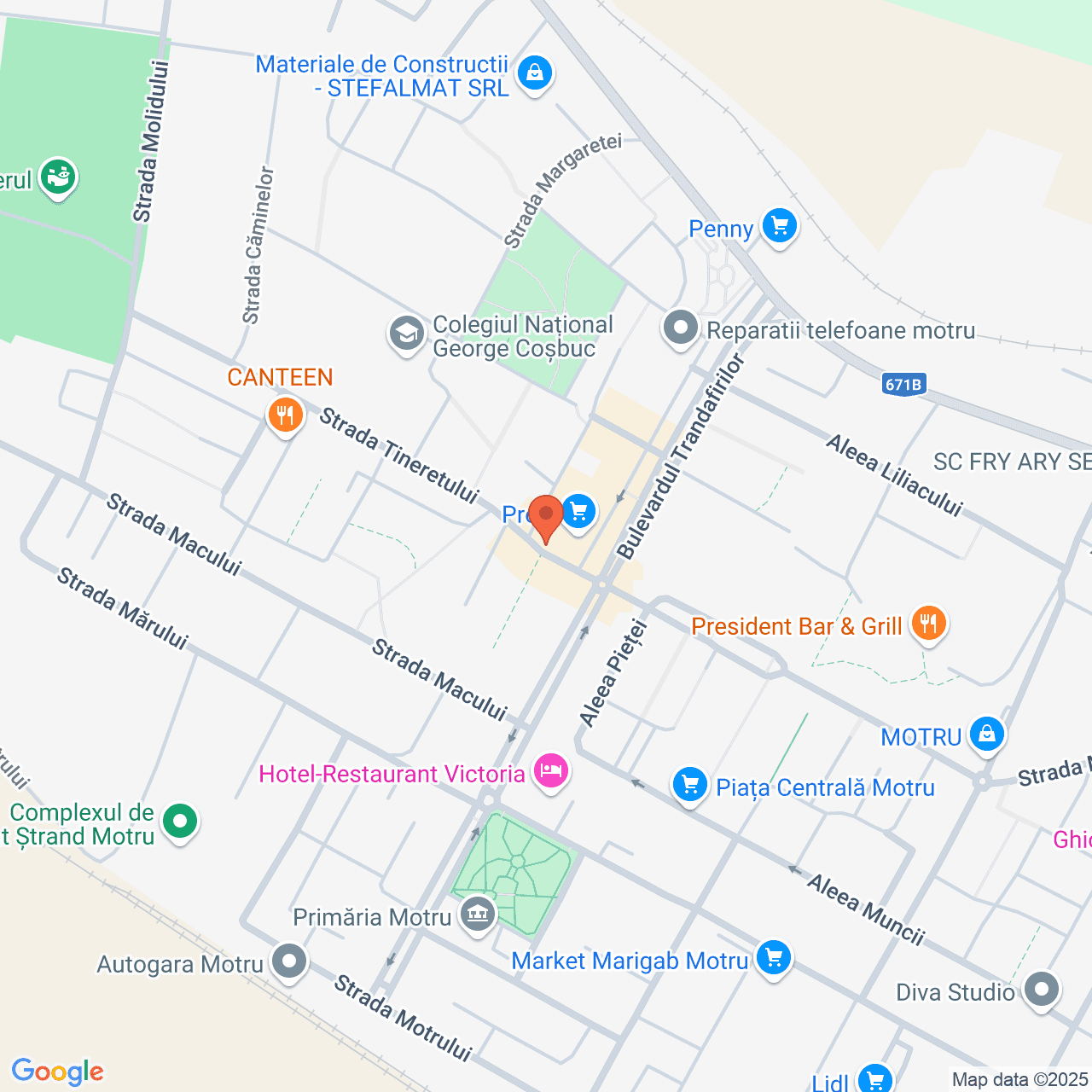 Poza harta streetview, zoom 16, adresa Motru, strada Tineretului, nr. 2A, , judetul