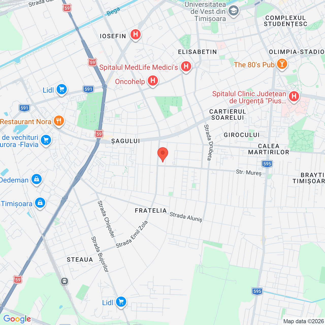 Poza harta streetview, zoom 14, adresa Timișoara, str. Mureș nr. 41, jud. Timis, , judetul