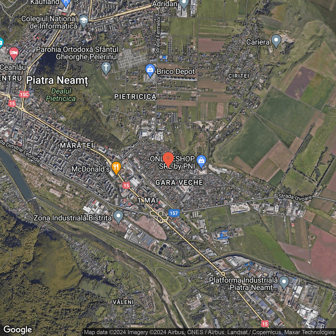 Poza harta hybrid, zoom 14, adresa Piatra Neamt, str. Marasesti nr.23, , judetul