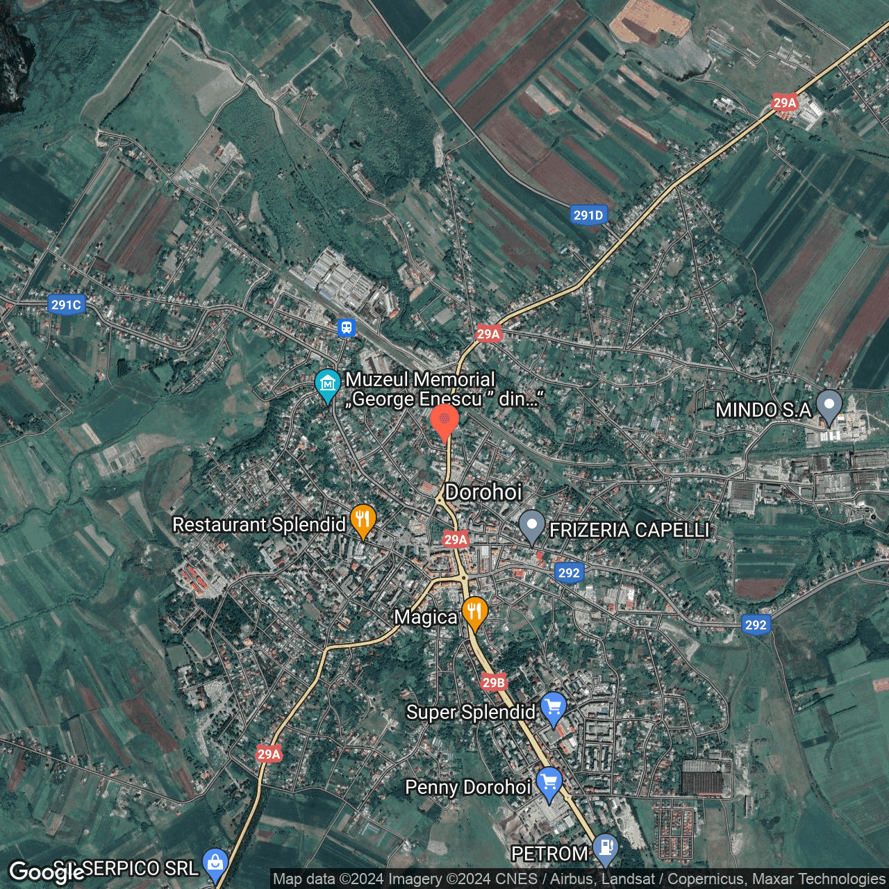 Poza harta hybrid, zoom 14, adresa str. C.D. Gherea nr.61 Dorohoi, , judetul