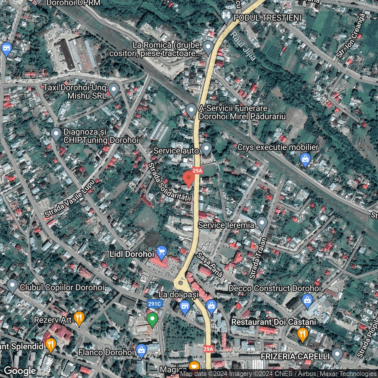 Poza harta hybrid, zoom 16, adresa str. C.D. Gherea nr.61 Dorohoi, , judetul