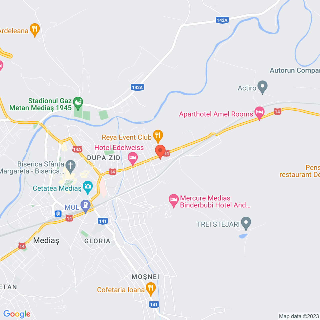 Poza harta streetview, zoom 14, adresa Strada Aurel Vlaicu 64 Medias, , judetul