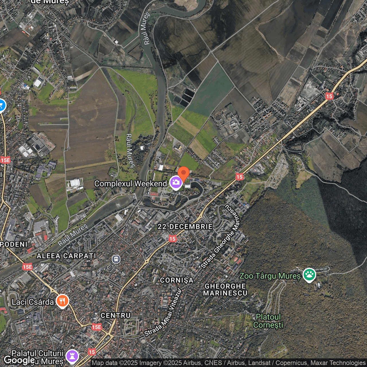Poza harta hybrid, zoom 14, adresa Targu Mures, , judetul