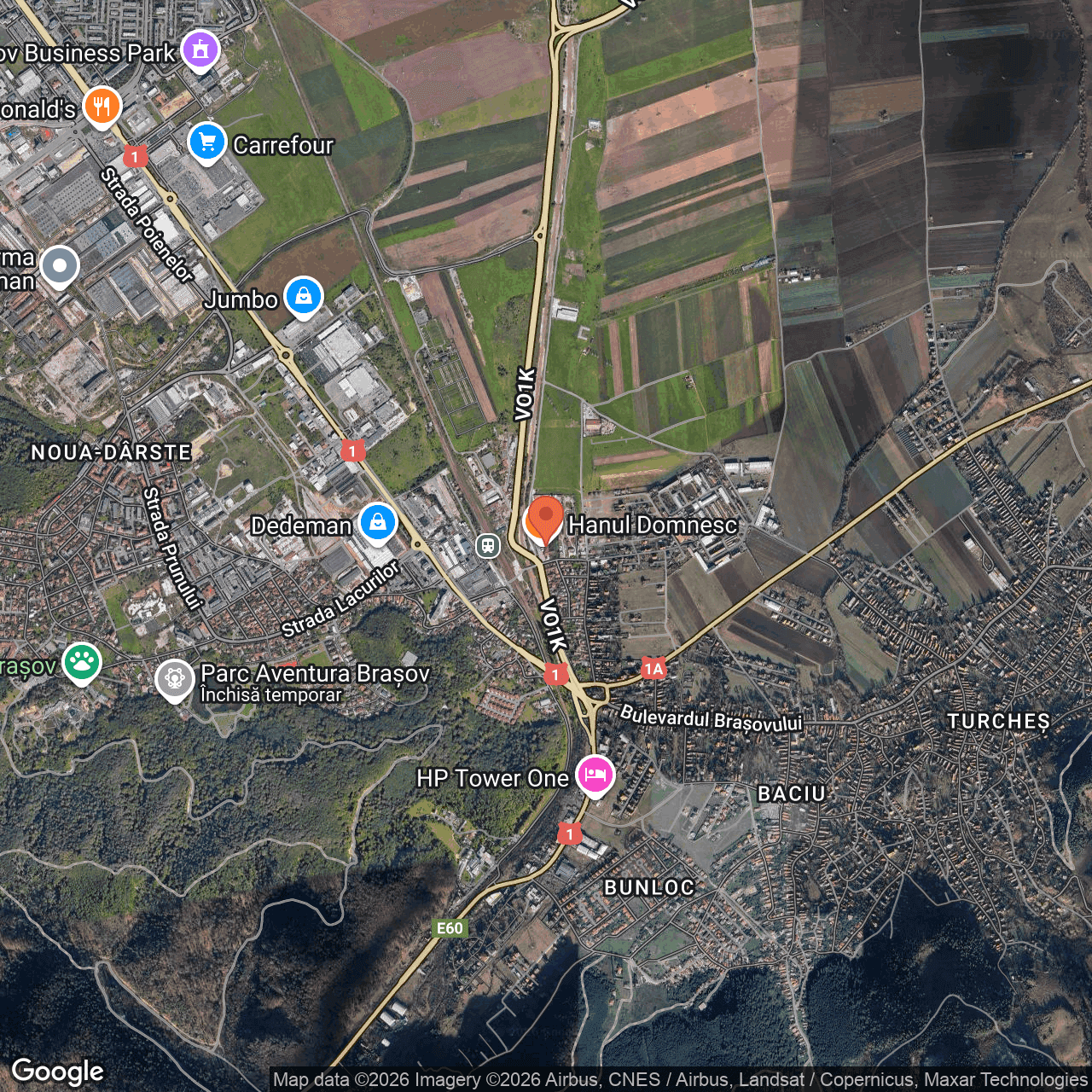 Poza harta hybrid, zoom 14, adresa Săcele, Str.Timiș, Nr.70, Jud. Brașov, , judetul