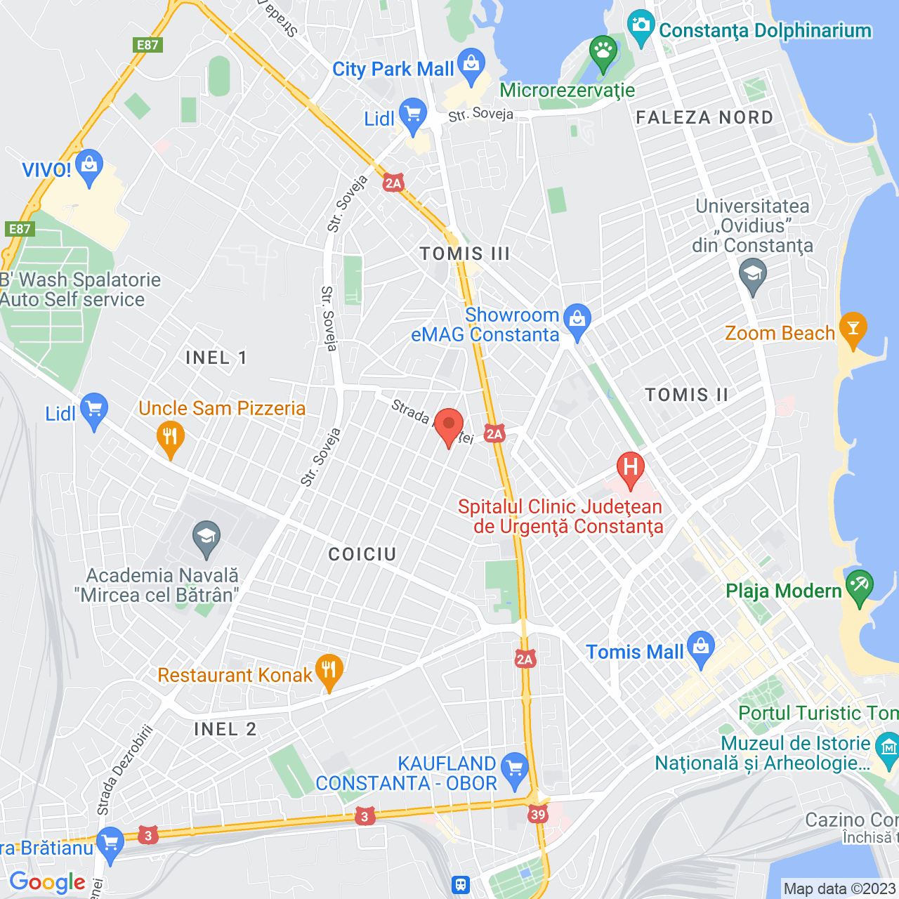 Poza harta streetview, zoom 14, adresa Strajerului 24 Constanta, , judetul