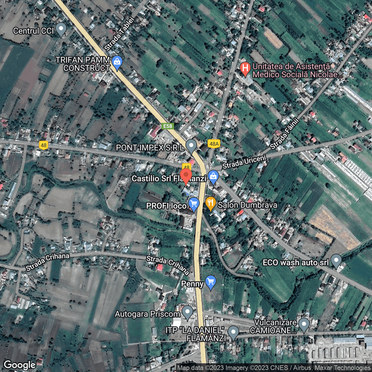 Poza harta hybrid, zoom 16, adresa Nicolae Bălcescu, oraș Flămănzi, , judetul