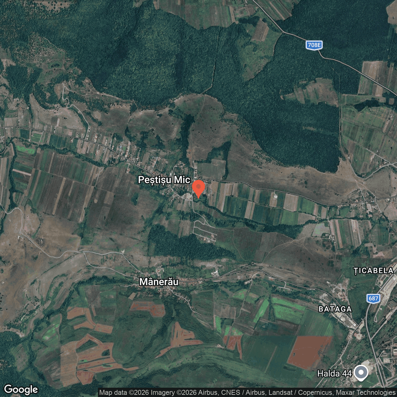 Poza harta hybrid, zoom 14, adresa Pestișu Mic, nr. 66, Jud. Hunedoara, , judetul