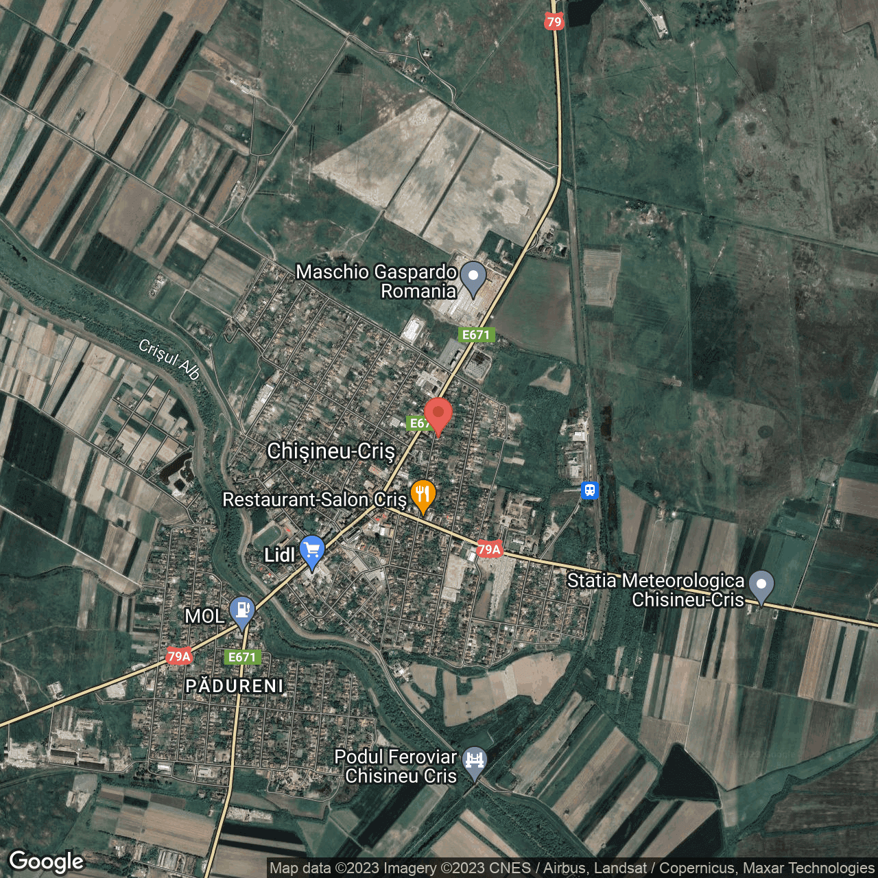 Poza harta hybrid, zoom 14, adresa Chișineu-Criș, str. George Coșbuc, nr 30, , judetul