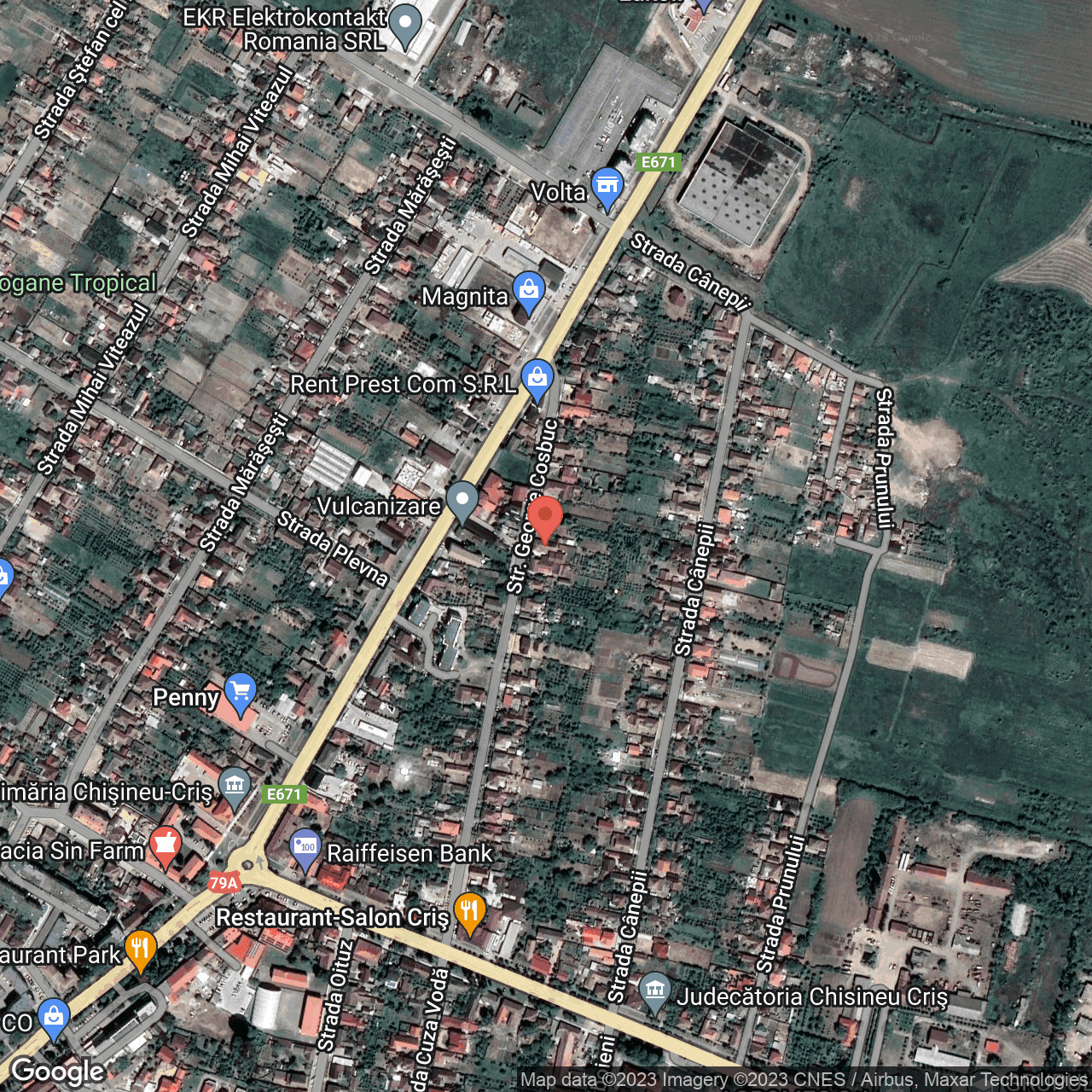 Poza harta hybrid, zoom 16, adresa Chișineu-Criș, str. George Coșbuc, nr 30, , judetul