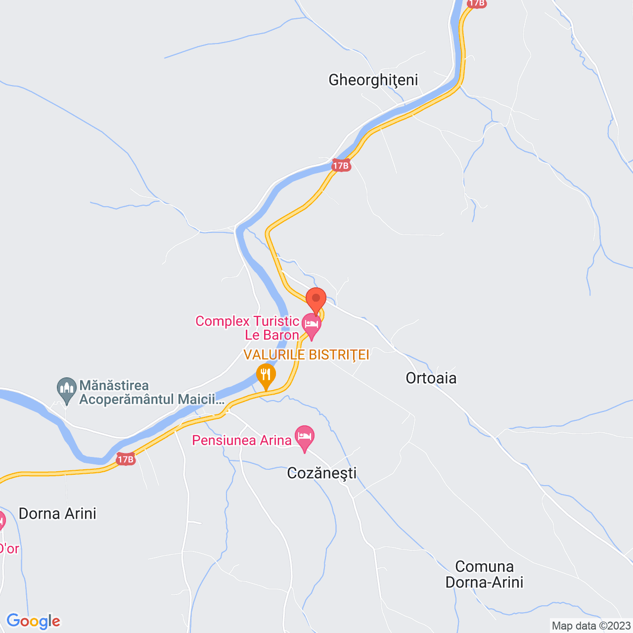 Poza harta streetview, zoom 14, adresa Dorna-Arini, sat Ortoaia, nr. 76, , judetul