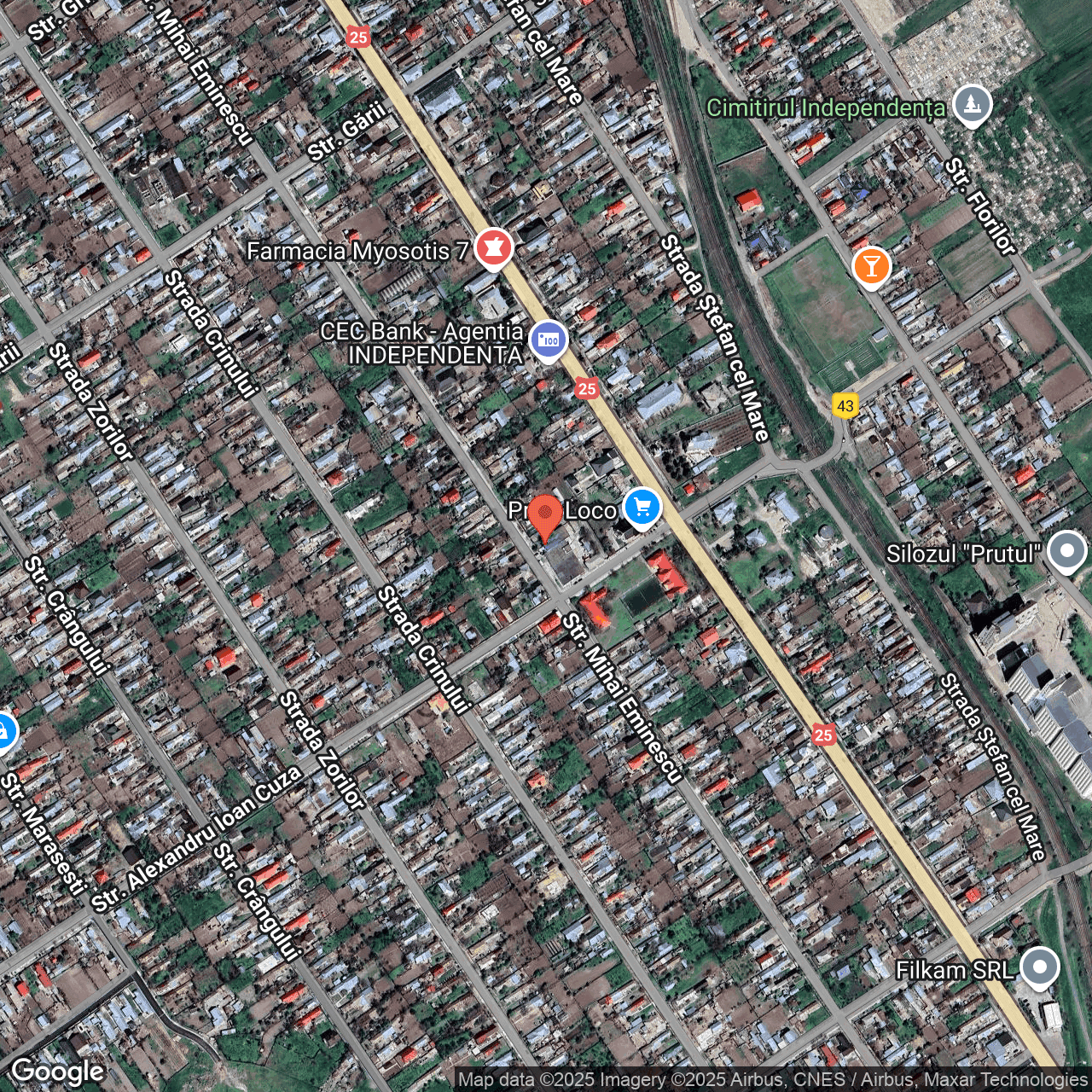 Poza harta hybrid, zoom 16, adresa Independența, strada Mihail Eminescu nr. 78A, , judetul