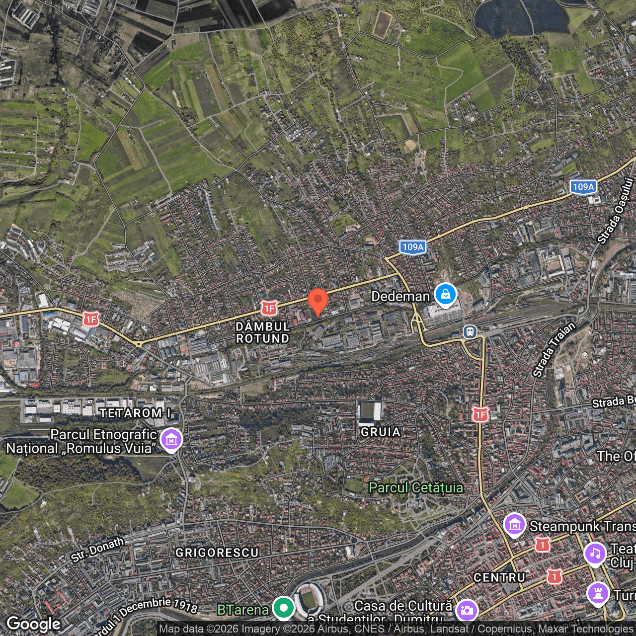 Poza harta hybrid, zoom 14, adresa Cluj-Napoca, str. Septimiu Muresan, nr.17, , judetul