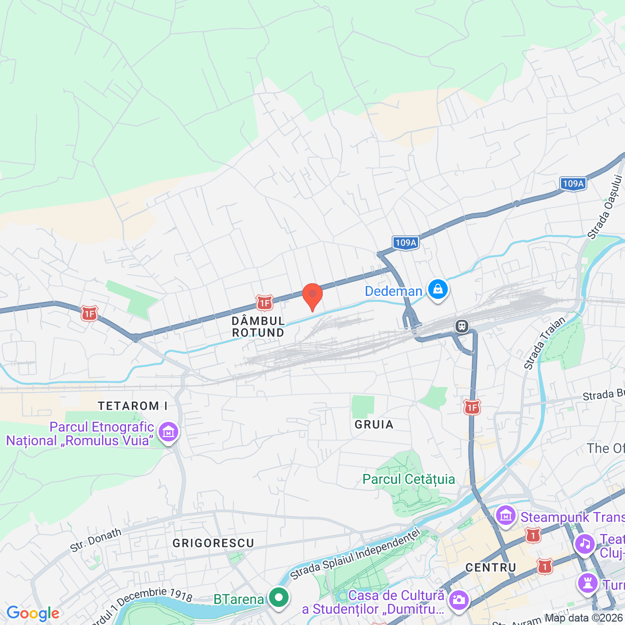 Poza harta streetview, zoom 14, adresa Cluj-Napoca, str. Septimiu Muresan, nr.17, , judetul