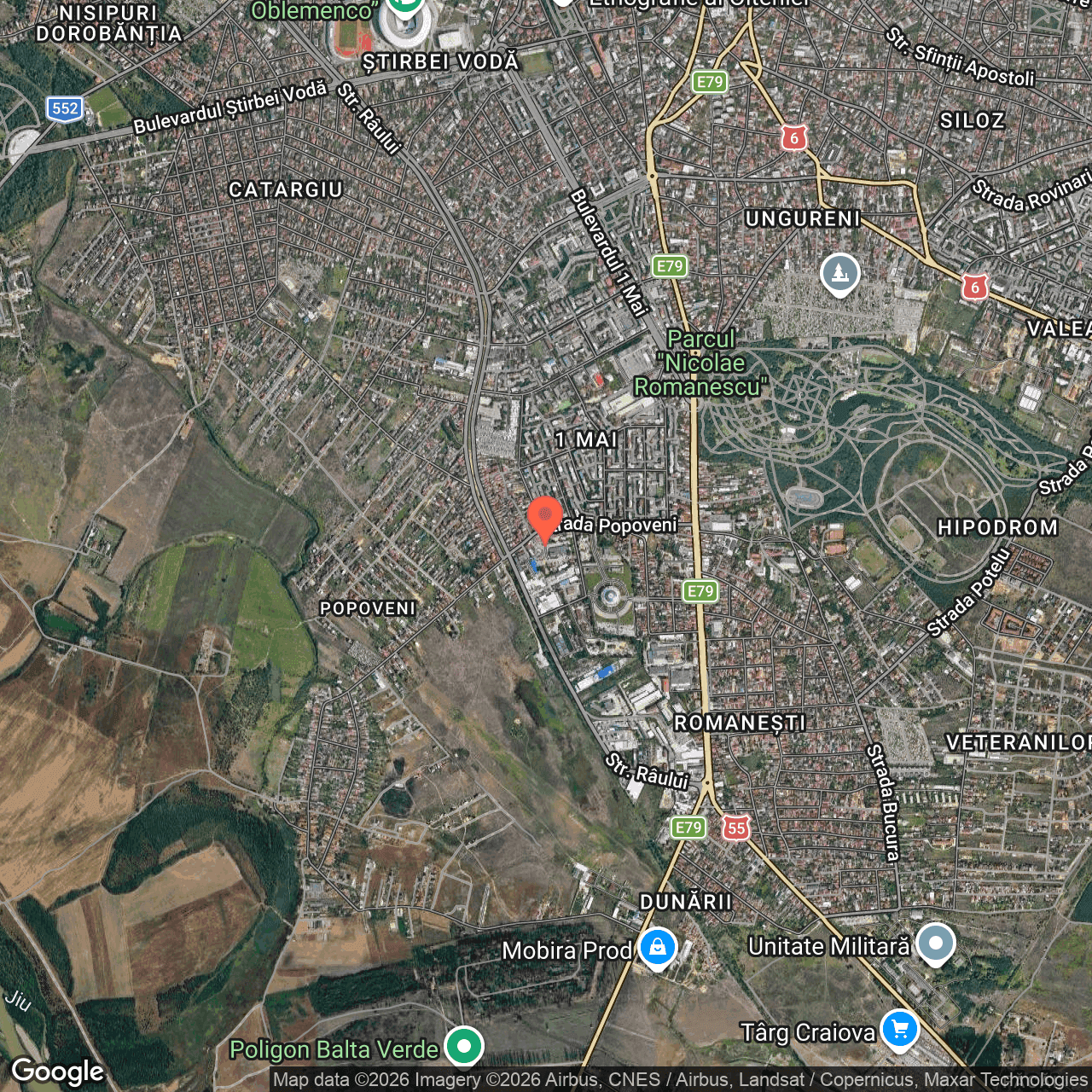 Poza harta hybrid, zoom 14, adresa Strada Targului nr. 23, Craiova, judet Dolj, , judetul