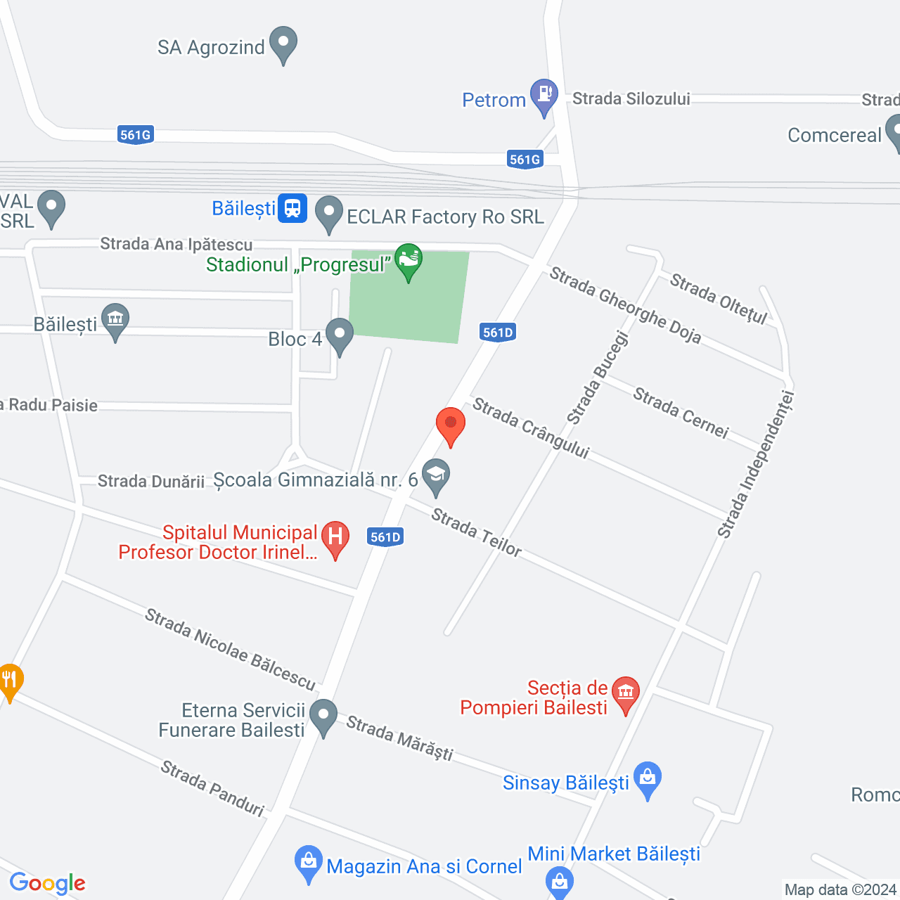 Poza harta streetview, zoom 16, adresa Bailesti, str Depozitelor nr 14, Jud Dolj, , judetul