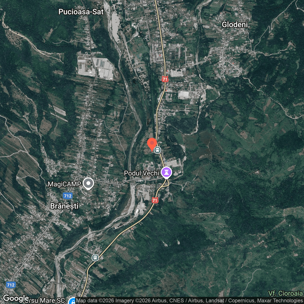 Poza harta hybrid, zoom 14, adresa Pucioasa Dambovita, , judetul