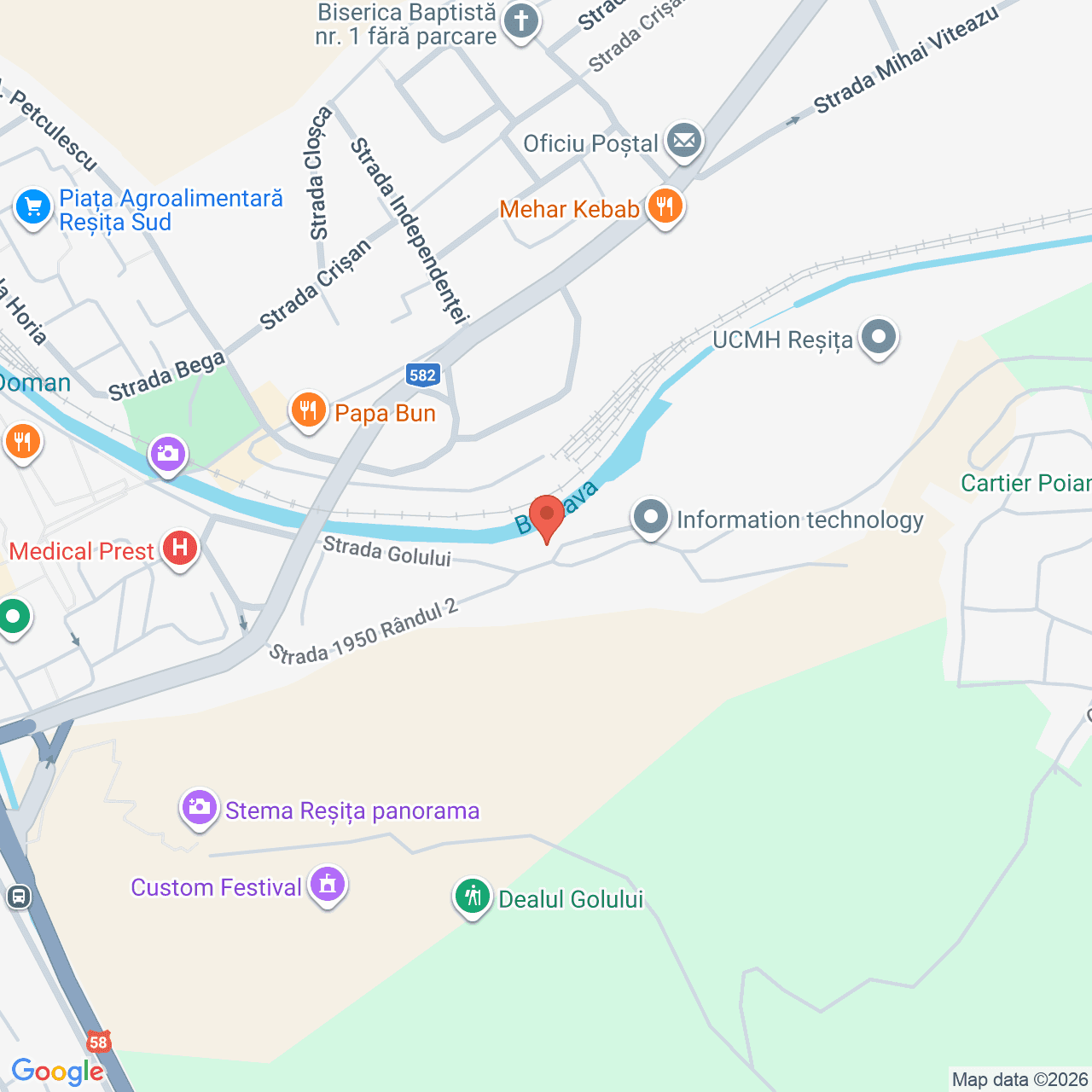 Poza harta streetview, zoom 16, adresa Resita Caras-Severin, , judetul