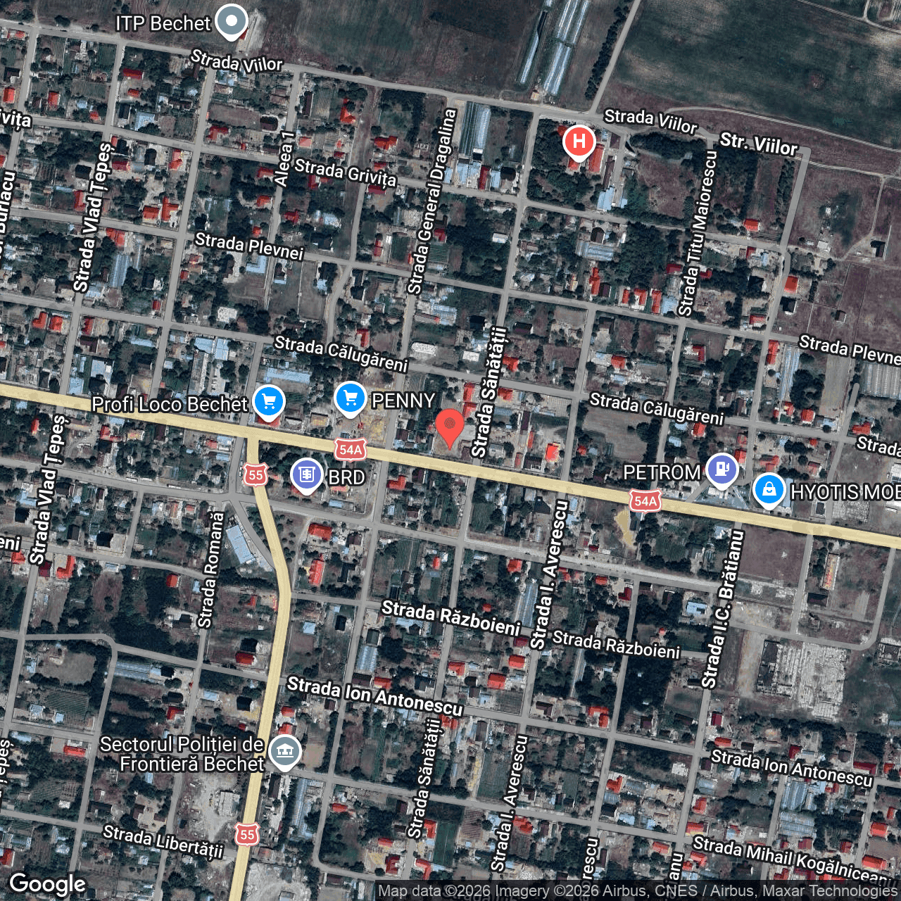 Poza harta hybrid, zoom 16, adresa Bechet judet Dolj, , judetul