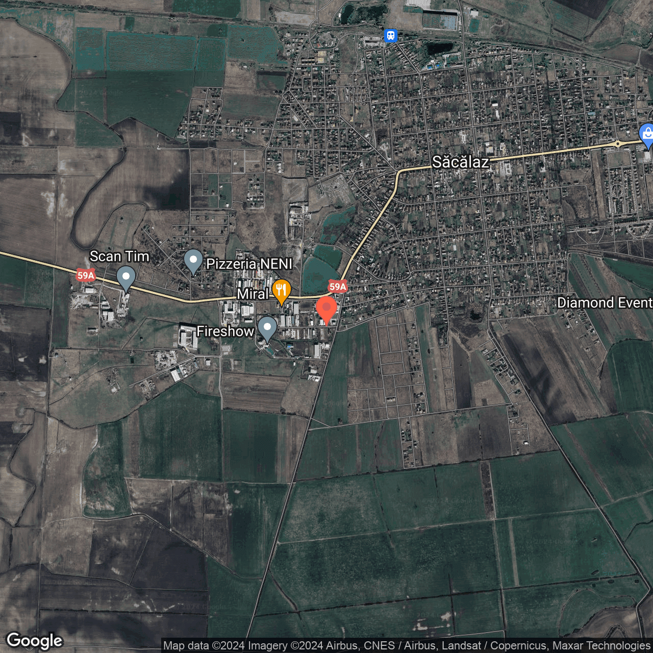 Poza harta hybrid, zoom 14, adresa Sacalaz, str. Constructorilor, nr.1, , judetul