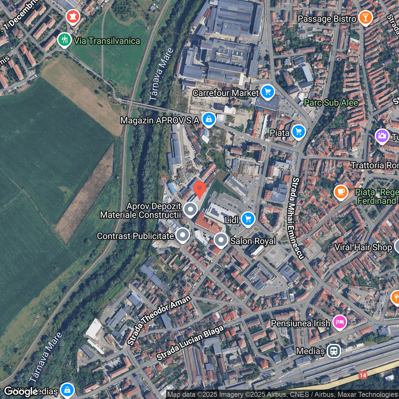 Poza harta hybrid, zoom 16, adresa Mediaș, str. Michael Weiss nr.20, , judetul